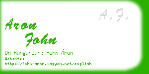 aron fohn business card
