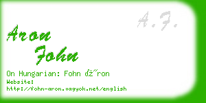 aron fohn business card